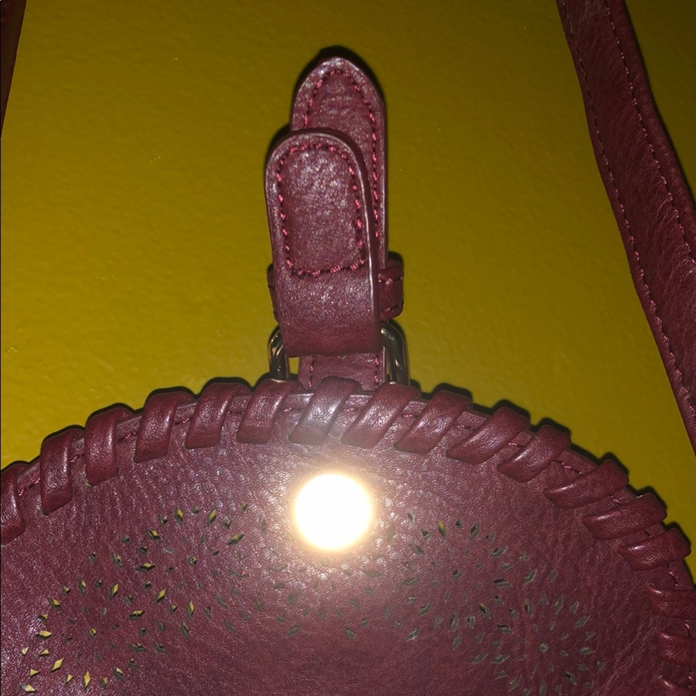 Maroon Faux Leather Crossbody Bag - Picture 4 of 6
